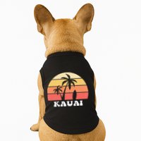 Kauai Hawaii HI Hawaiian Island Palm Tree 70s 80s Retro Surf Doggie Tank