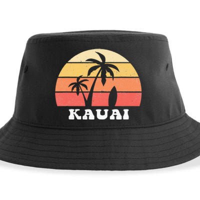 Kauai Hawaii HI Hawaiian Island Palm Tree 70s 80s Retro Surf Sustainable Bucket Hat