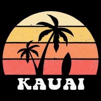 Kauai Hawaii HI Hawaiian Island Palm Tree 70s 80s Retro Surf 7-Panel Snapback Hat