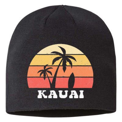 Kauai Hawaii HI Hawaiian Island Palm Tree 70s 80s Retro Surf Sustainable Beanie