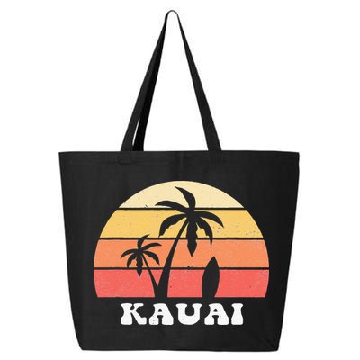 Kauai Hawaii HI Hawaiian Island Palm Tree 70s 80s Retro Surf 25L Jumbo Tote