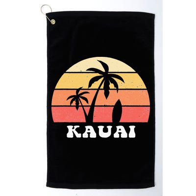 Kauai Hawaii HI Hawaiian Island Palm Tree 70s 80s Retro Surf Golf Towel