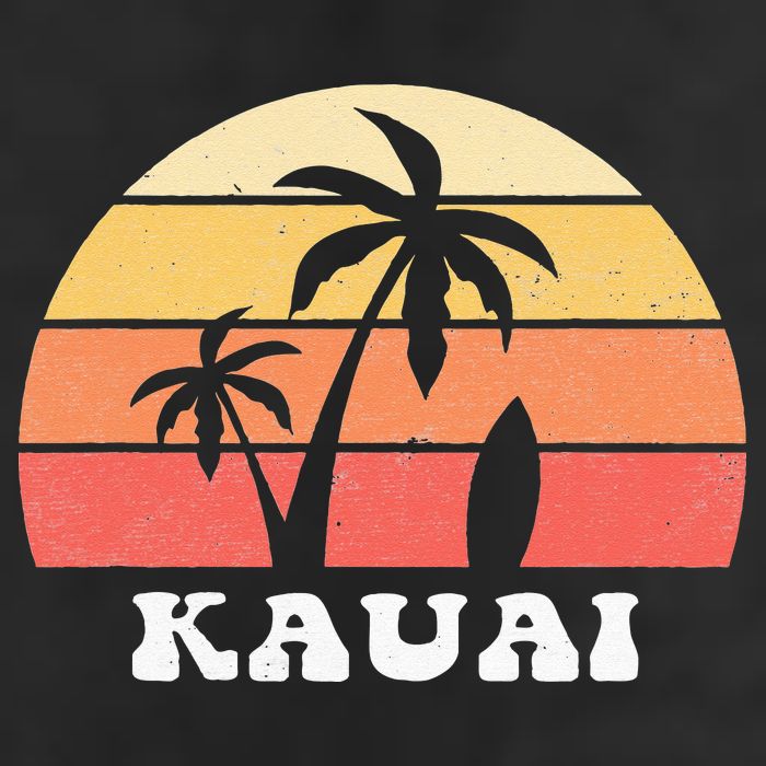 Kauai Hawaii HI Hawaiian Island Palm Tree 70s 80s Retro Surf Golf Towel