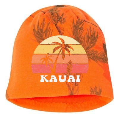 Kauai Hawaii HI Hawaiian Island Palm Tree 70s 80s Retro Surf Kati - Camo Knit Beanie