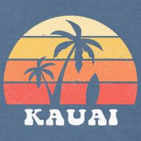 Kauai Hawaii HI Hawaiian Island Palm Tree 70s 80s Retro Surf Garment-Dyed Sweatshirt