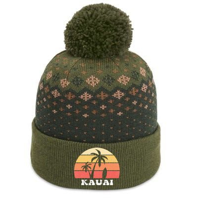 Kauai Hawaii HI Hawaiian Island Palm Tree 70s 80s Retro Surf The Baniff Cuffed Pom Beanie