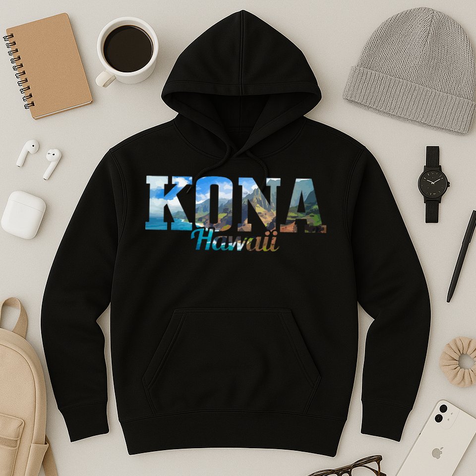 Kona Hawaii Hawaiian Islands Surf Surfing Surfer Gift Hoodie