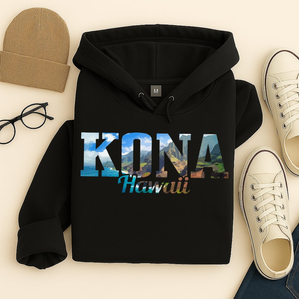 Kona Hawaii Hawaiian Islands Surf Surfing Surfer Gift Hoodie