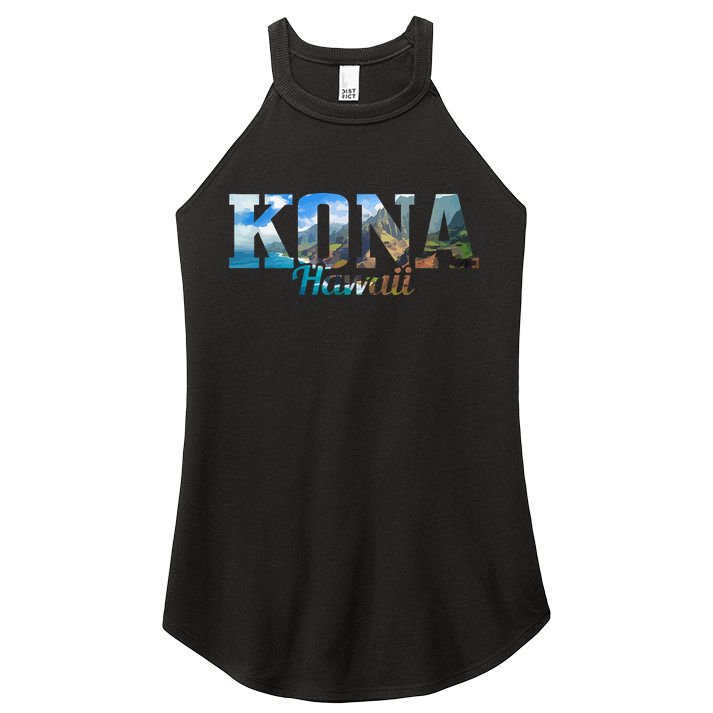 Kona Hawaii Hawaiian Islands Surf Surfing Surfer Gift Women's Perfect Tri Rocker Tank