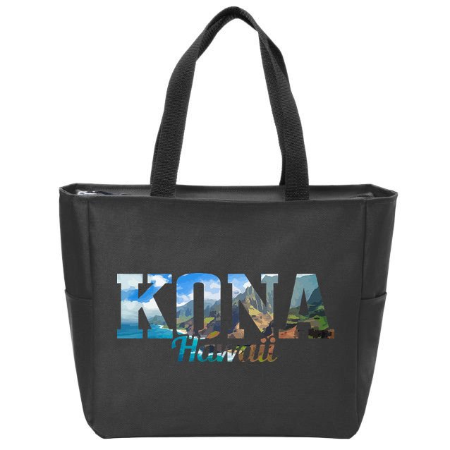 Kona Hawaii Hawaiian Islands Surf Surfing Surfer Gift Zip Tote Bag