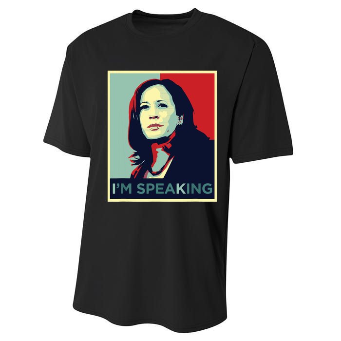 Kamala Harris Im Speaking Quote Performance Sprint T-Shirt