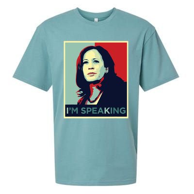 Kamala Harris Im Speaking Quote Sueded Cloud Jersey T-Shirt