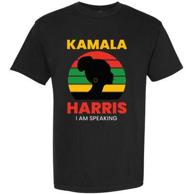 Kamala Harris I Am Speaking Black Woman President Vote 2024 Garment-Dyed Heavyweight T-Shirt