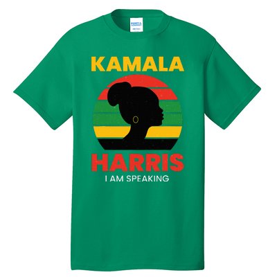 Kamala Harris I Am Speaking Black Woman President Vote 2024 Tall T-Shirt