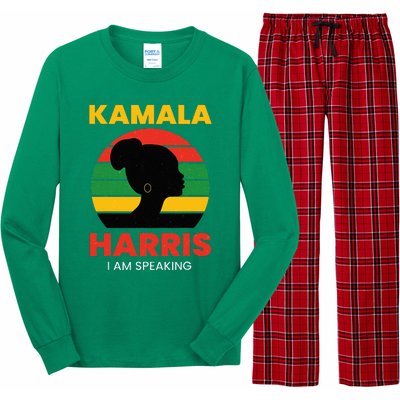 Kamala Harris I Am Speaking Black Woman President Vote 2024 Long Sleeve Pajama Set