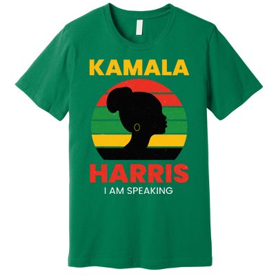 Kamala Harris I Am Speaking Black Woman President Vote 2024 Premium T-Shirt