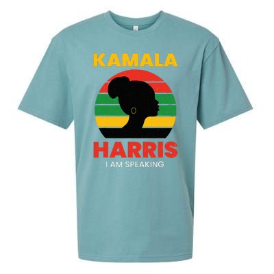 Kamala Harris I Am Speaking Black Woman President Vote 2024 Sueded Cloud Jersey T-Shirt