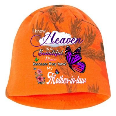 Know Heaven Is A Beautiful Place They Have My Mothergiftingiftlaw Gift Kati - Camo Knit Beanie