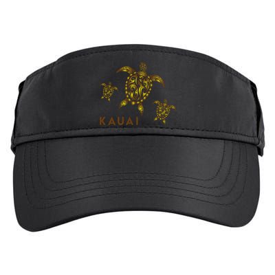 Kauai Hawaiian Island Tribal Turtle Family Hawaii Vacation Gift Adult Drive Performance Visor