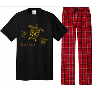 Kauai Hawaiian Island Tribal Turtle Family Hawaii Vacation Gift Pajama Set