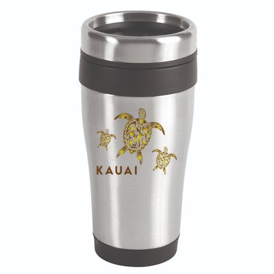 Kauai Hawaiian Island Tribal Turtle Family Hawaii Vacation Gift 16oz Travel Tumbler