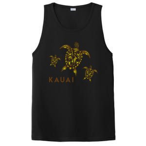 Kauai Hawaiian Island Tribal Turtle Family Hawaii Vacation Gift PosiCharge Competitor Tank