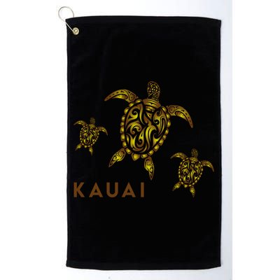 Kauai Hawaiian Island Tribal Turtle Family Hawaii Vacation Gift Golf Towel