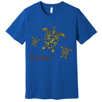 Kauai Hawaiian Island Tribal Turtle Family Hawaii Vacation Gift Premium T-Shirt