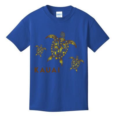 Kauai Hawaiian Island Tribal Turtle Family Hawaii Vacation Gift Kids T-Shirt