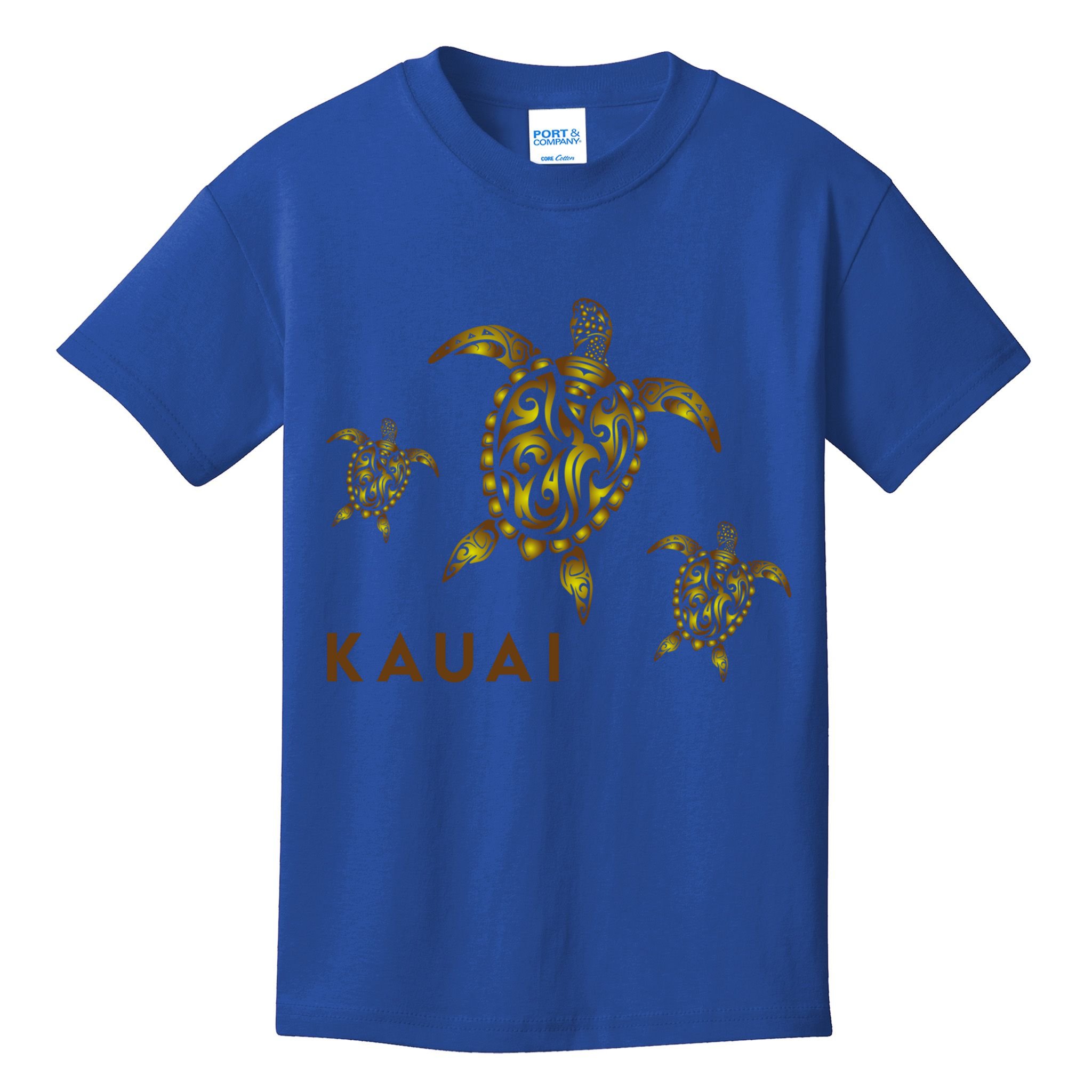Kauai Hawaiian Island Tribal Turtle Family Hawaii Vacation Gift Kids T-Shirt
