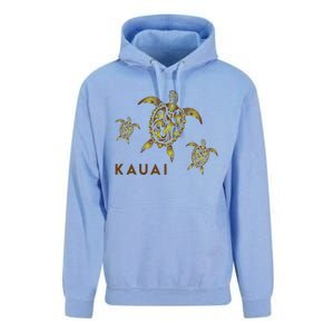 Kauai Hawaiian Island Tribal Turtle Family Hawaii Vacation Gift Unisex Surf Hoodie