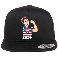 Kamala Harris Inspired Strength Graphic Flat Bill Trucker Hat