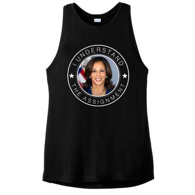 Kamala Harris I Understand The Assignment 2024 Election Emblem Ladies PosiCharge Tri-Blend Wicking Tank