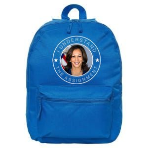 Kamala Harris I Understand The Assignment 2024 Election Emblem 16 in Basic Backpack