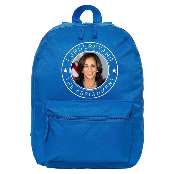 Kamala Harris I Understand The Assignment 2024 Election Emblem 16 in Basic Backpack