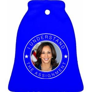 Kamala Harris I Understand The Assignment 2024 Election Emblem Ceramic Bell Ornament