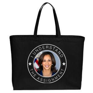 Kamala Harris I Understand The Assignment 2024 Election Emblem Cotton Canvas Jumbo Tote