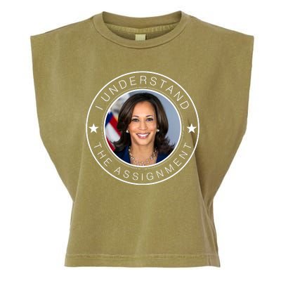 Kamala Harris I Understand The Assignment 2024 Election Emblem Garment-Dyed Women's Muscle Tee