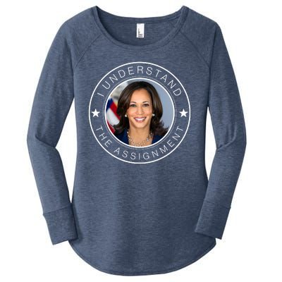 Kamala Harris I Understand The Assignment 2024 Election Emblem Women's Perfect Tri Tunic Long Sleeve Shirt