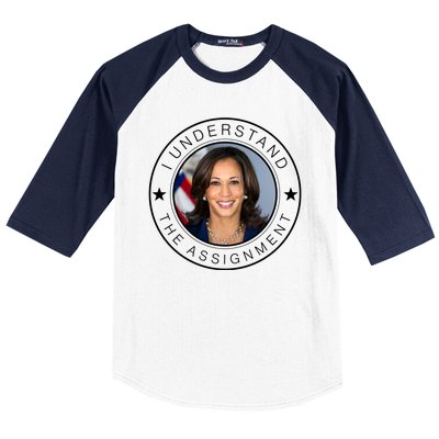 Kamala Harris I Understand The Assignment 2024 Election Emblem Baseball Sleeve Shirt