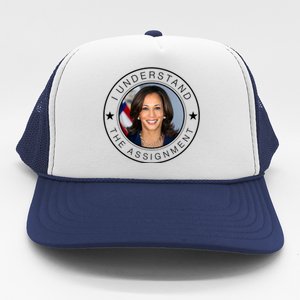 Kamala Harris I Understand The Assignment 2024 Election Emblem Trucker Hat