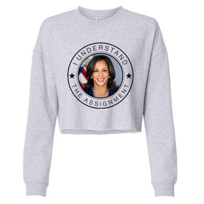 Kamala Harris I Understand The Assignment 2024 Election Emblem Cropped Pullover Crew