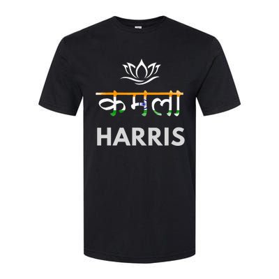 Kamala Harris Indian Roots Hindi Lotus Softstyle CVC T-Shirt