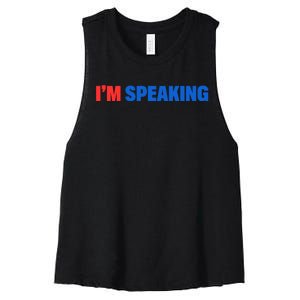 Kamala Harris Im Speaking 2024 Vp Debate Quote Women's Racerback Cropped Tank