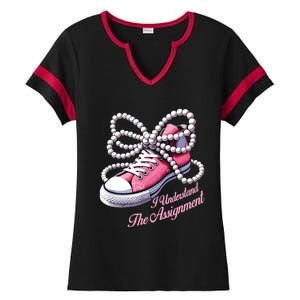 Kamala Harris I Understand The Assignment Shoes Pearl Ladies Halftime Notch Neck Tee