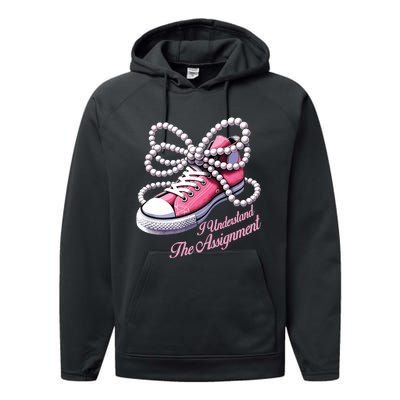 Kamala Harris I Understand The Assignment Shoes Pearl Performance Fleece Hoodie