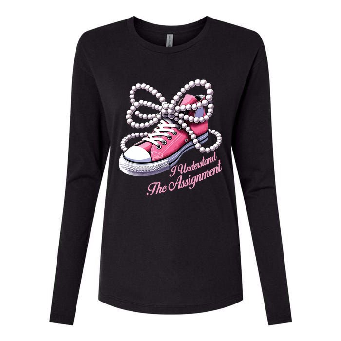 Kamala Harris I Understand The Assignment Shoes Pearl Womens Cotton Relaxed Long Sleeve T-Shirt