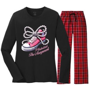 Kamala Harris I Understand The Assignment Shoes Pearl Women's Long Sleeve Flannel Pajama Set 