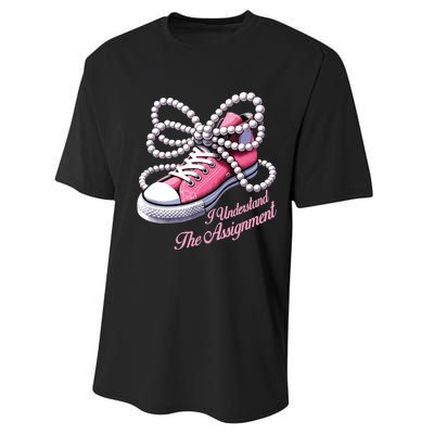 Kamala Harris I Understand The Assignment Shoes Pearl Performance Sprint T-Shirt