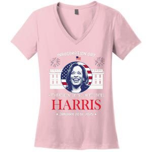 Kamala Harris Inauguration Day 2025 Madam 47th President 47 Women's V-Neck T-Shirt